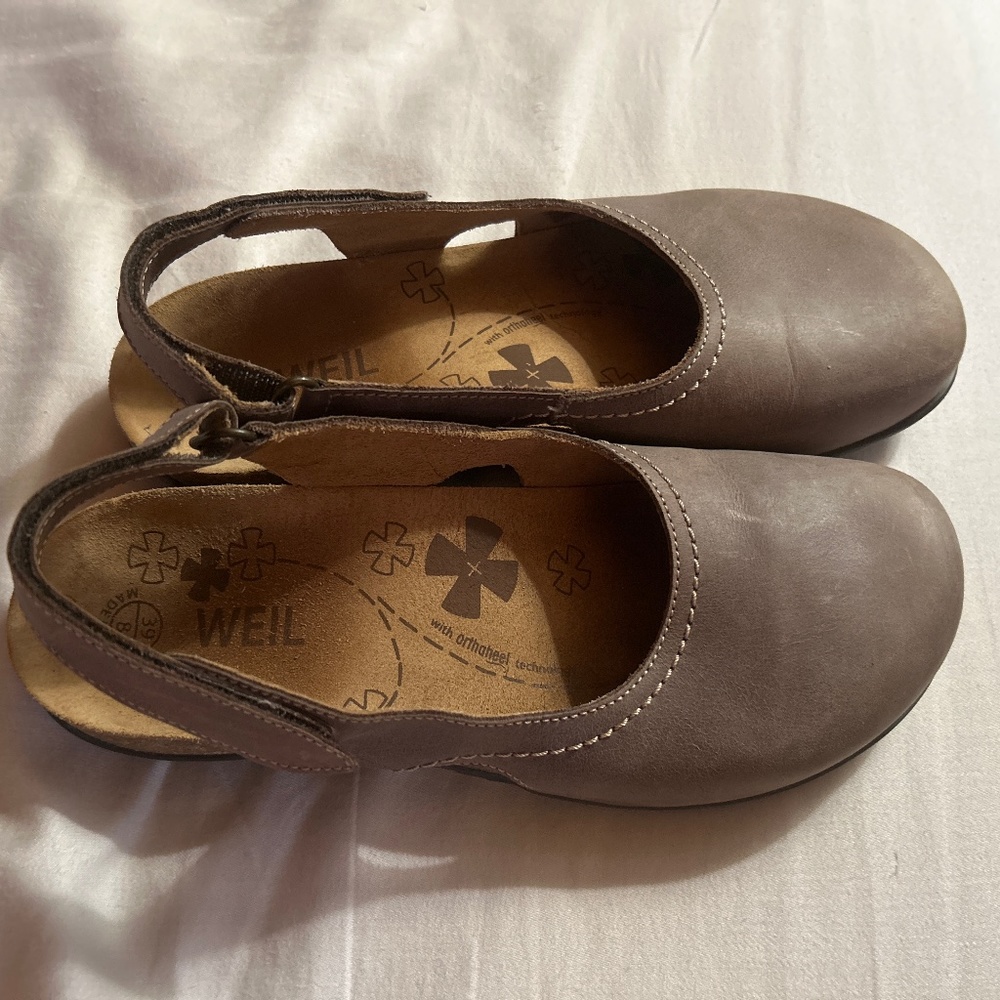 Sling back clogs by Weil